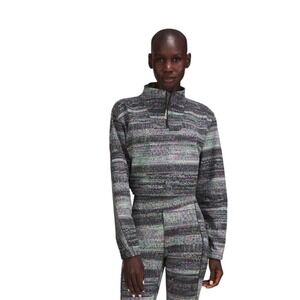 Lululemon Lab Pullover Women 8 Jacquard Future Noise Quarter Zip‎ Crop Top EUC